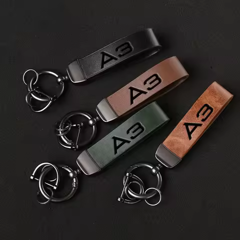 For Audi A3 8V 8P 8l 2015-2024 Car Accessories Fashion Luxury Genuine Leather Keychain Business Gift