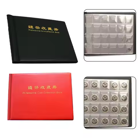 240pcs Coin Collection Album Organizer Tool Coins Scrapbook 2-euro Coin Sheets Professional Coin Med