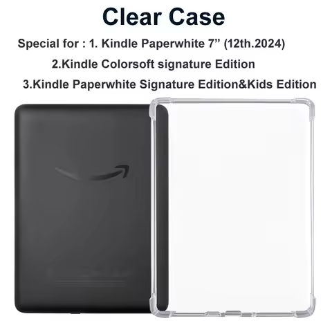 Clear Case for Amazon Kindle Paperwhite 12th Colorsoft 2024 Model SA569P SA568B 7.0“ ebook Cover Pro
