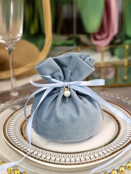 1入西式結婚盛禮禮袋,採用絲絨材質和創意設計,歐式糖果禮盒,新娘禮物
