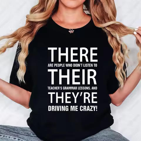 Funny Teacher Gift English Grammar Teacher Men and Women High Quality Cotton Shirt Clothing Thanks T
