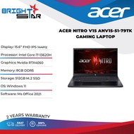 ACER Nitro V15 ANV15-51-79TK Gaming Laptop - 15.6" FHD IPS 144Hz/i7-13620H/8GB DDR5/512GB SSD/RTX405