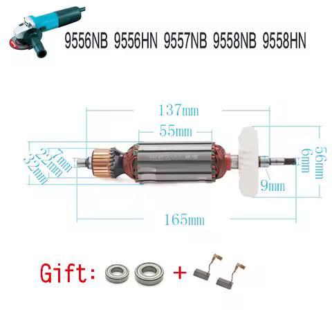 Replacement AC220V-240V Armature Rotor for MAKITA angle grinder 9556 9557 9558 9556NB 9556HN 9557NB
