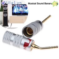 LILY Nakamichi Banana Plug,  Gold Plated Musical Sound Banana Plug, Black&amp;Red Banana Connectors Plugs Jack Pin Screw Type Speaker Wire Cable Connectors