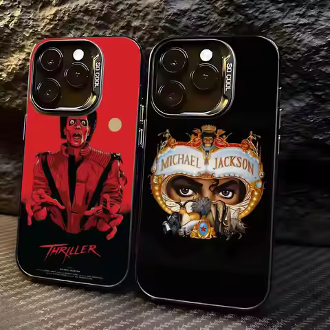 Hot Singer MJ-M-Michael J-Jackson-J Cool Phone Case For lMDColor Silver Shell For lPhone 17 16 e 15 