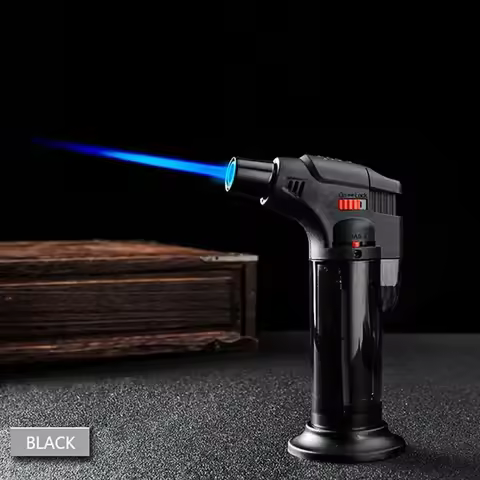 Transparent Body Design High Jet Flame Butane Gas Refillable Adjustable Butane Jet Torch Lighter Fla