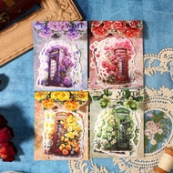 (1CF) flower emboss sticker flower phone booth series