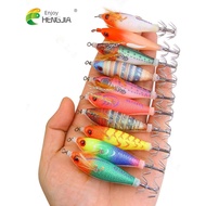 cumi memegang cumi umpan duel ez slim 80mm New Luminous Horizontal Wooden Shrimp Set Horizontal Lure