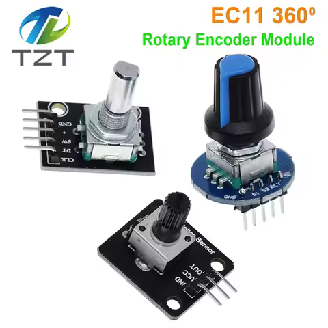 360 Degrees Rotary Encoder Module EC11 Knob Cap Rotary Potentiometer Analog Knob Module KY-040 RV09
