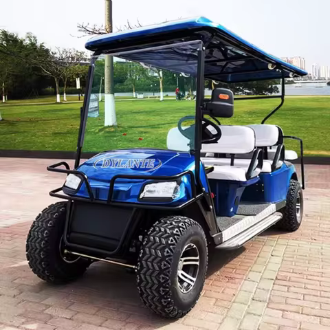Custom 2 4 6 8 10 Seater Lithium Batteries Folding Seat Golf Carts 48 Volt 4x4 Golf Factory Direct C