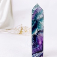 White 12 Fluorite Column Purple Green Cyanite Violet Amethyst Cave Wave Feel Mysterious Gradient Mountain Shape Pattern Sea Type With Natural Small Mineral