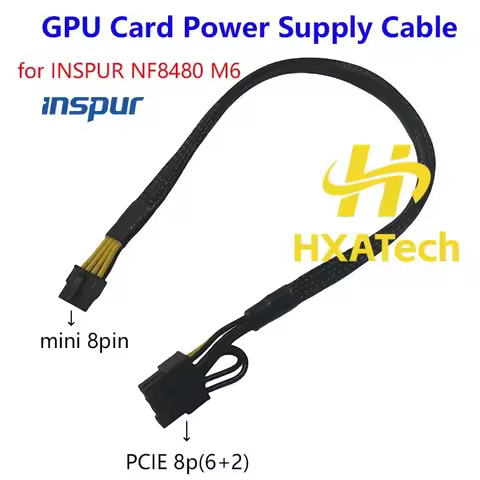 35cm mini 8pin to 8pin PCIe 6+2p PCI-E Graphics Card Power Cable for INSPUR NF8480M6 and GPU A10 V10