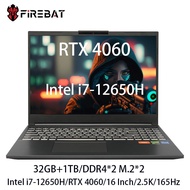 FIREBAT T6A 16 Inch Intel I7-12650H RTX 4060 DDR4 32G RAM M.2 1TB SSD 165Hz 2.5K Wifi6 BT5.1 Gaming Gamer Notebook Laptop