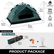TENDA [Ddsinfinity] 4 Person Camping Tent Portable Dome Tent Camping Folding Tent Outdoor Portable