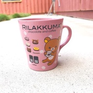 （二手）馬克杯 陶瓷杯 RILAKKUMA 7-11 拉拉熊 咖啡色 粉色 餐具 杯具 筆筒 種植 裝飾