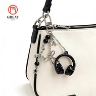 GREATMY Headphone Charms, Hanging Y2K Music Headphone Bag Charms, Bag Decoration Phone Strap