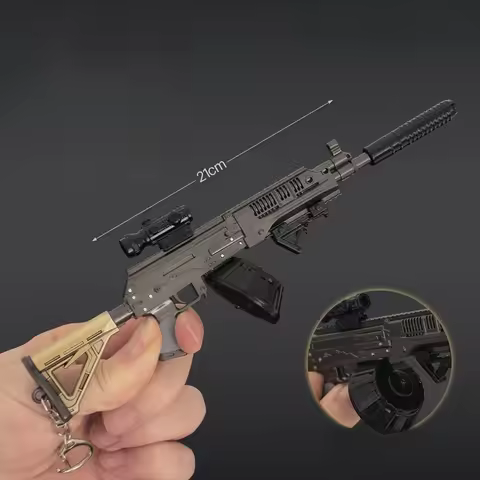 21cm Arena Breakthrough Gun Keychain Series RPK16 Light Machine Gun Detachable Game Metal Model Deco