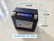 SY Battery แบตฯลิเทียมฟอสเฟส สำหรับมอเตอร์ไซค์ 12V 12 ถึง 30 AH มี BMS Peak 600A
