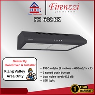 (FREE SHIPPING) Firenzzi 60cm FH-602 BK Dual Motor Quiet Slim Cooker Kitchen Hood FH602BK FH602 (139