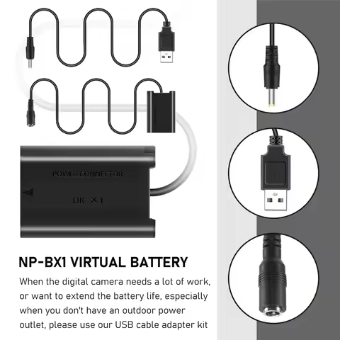#481I NP-BX1 Virtual Battery DK-X1 for Sony DSC-RX100 DSC RX1 RX1R RX100 Camera (Black)