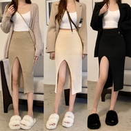 Taiwan Seller AG 954 Korean Version Hip-Covered Skirt Slim-Fit Stretch Slimmer Look Casual Slit Base
