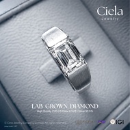 Emerald Cut Diamond Ring 1.0 CT Lab Grown (CVD) Cert. IGI Water 100 VVS2 l Silver Ciela Jewelry