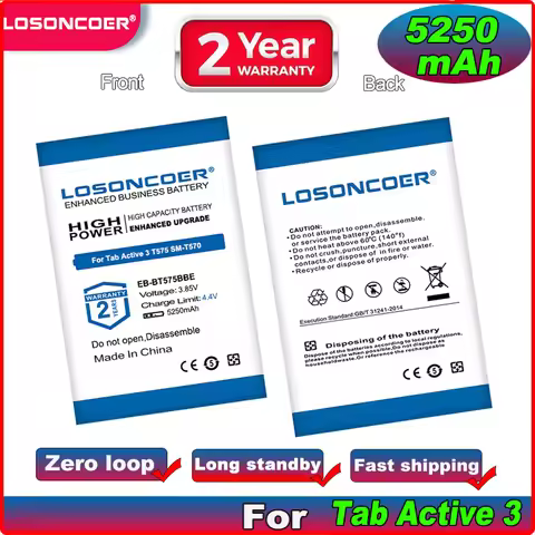 High Capacity 5250mAh Battery for Samsung Galaxy Tab Active 3 8.0,Active3 T575 SM-T575 SM-T570 SM-T5