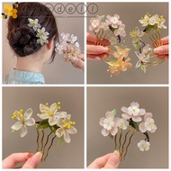 CORDELL Hanfu Hairpin, Hair Comb U Shape Chinese Style Hair Stick, Retro Flower Hanfu Headwear Tassel Cheongsam Accessories