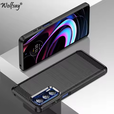 For Motorola Edge 2021 Case Bumper Silicone Carbon Fiber Back Cover For Motorola Edge 2021 Case For