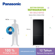 Panasonic NR-BX421BPKD Kulkas 2 Pintu Bottom Freezer + inverter + Prime Fresh [465 L] - Black