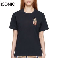 iCONiC PINK BLACK LITTLE DOLL T-SHIRT #20459 เสื้อยืด สีดำ ปักฟองน้ำ ตุ๊กตา 3 มิติ นุ่มนิ่ม เสื้อยืด
