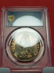 1887年維多利亞高冠女王雙弗洛林銀幣