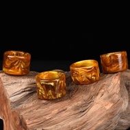 ️ Wrench Finger Male Thumb Gold Silk Sea Fillet Ring Wrench Finger Black Coral Live Sea Fillet Ring 