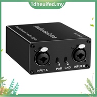 XLR Audio Isolator 2-Channel Noise Reduction Filter Current Noise Elimination 6.5 XLR Mixer Audio Is