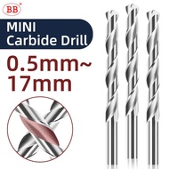 BB Carbide Drill 0.5-17mm Micro Mini Bits CNC Metal Hole Machining Tool for Aluminum Steel D1=D2 Dia