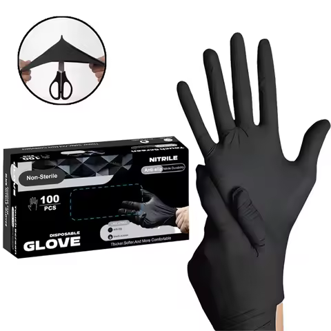 Portable Black Composite Nitrile Rubber High-Elasticity Disposable Gloves Food Work Latex Gloves Cle