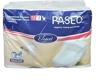 Paseo Elegant Extra Soft International Quality 3 ply 9.9 cm x 10.5 cm Toilet Paper 300 Sheets In Per Roll Pack of 24 Rolls