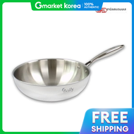 กระทะสเตนเลสสตล 5 ชน ยหอ Hanil STS รน Bailey ใชไดกบเตาแมเหลกไฟฟา ขนาด 24 ซม.