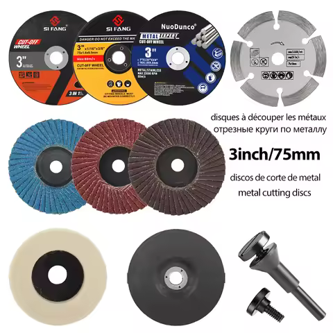 SI FANG 76mm Metal Cutting Disc for Angle Grinder Flap Disc Grinding Wheel Woodworking Stone Marble 