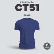 OREN SPORT 100% Cotton Plain T-shirt - Royal (Unisex) CT51