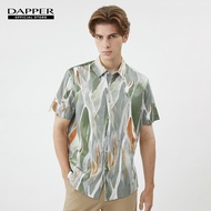 DAPPER เสื้อเชิ้ตแขนสั้น Neo Abstract Print สีเขียว