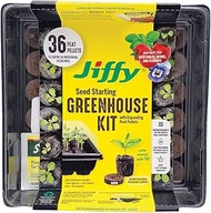 Jiffy 36mm Seed Starting Greenhouse Kit with 36 Plant-based Expanding Peat Pellets + Bonus SUPERthri