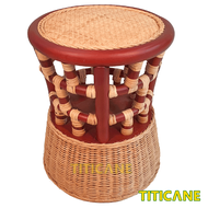 TITICANE Paddy Rattan Stool [ Bangku Rotan ]