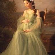Lace Maternity Gown Photography Pregancy Photoshoot Dress green Pregnant Woman wedding dress Clothes