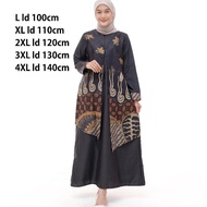 Berkualitas Gamis Batik Kombinasi Polos Modern ,,