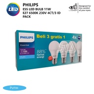 PUTIH Philips Multipack ESS LED BULB 11W E27 4-pack White 6500K