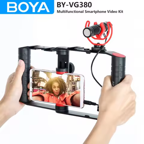 BOYA BY-VG380 All-in-one Multifunctional Smartphone Video Kit with BY-MM1 Microphone for iOS Android