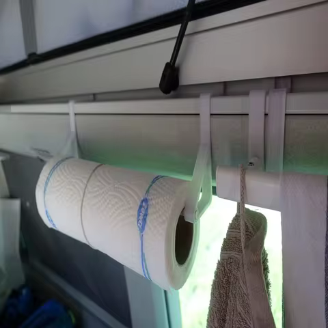 For IKEA Sunnersta Rails RV Kitchen Roll Rack Set With 15cm Wooden Stick For VW T5/T6/T6.1 Californi