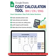 Google Sheet Cost Calculation Tool l BM l CN l ENG l TEMPLATE
