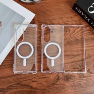 Clear Magnetic for Samsung Galaxy Z Fold 7 Case Foldable Bumper Transparent Z Fold7 Premium Phone Ca